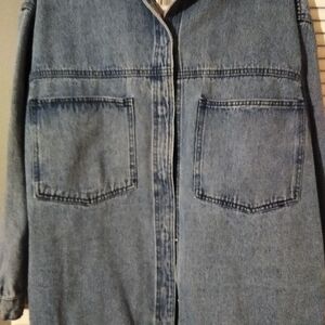 Women's Denim Shirttail Oversized Jacket